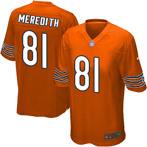 Men's Game Cameron Meredith Nike Jersey Orange Alternate - #81 NFL Chicago Bears